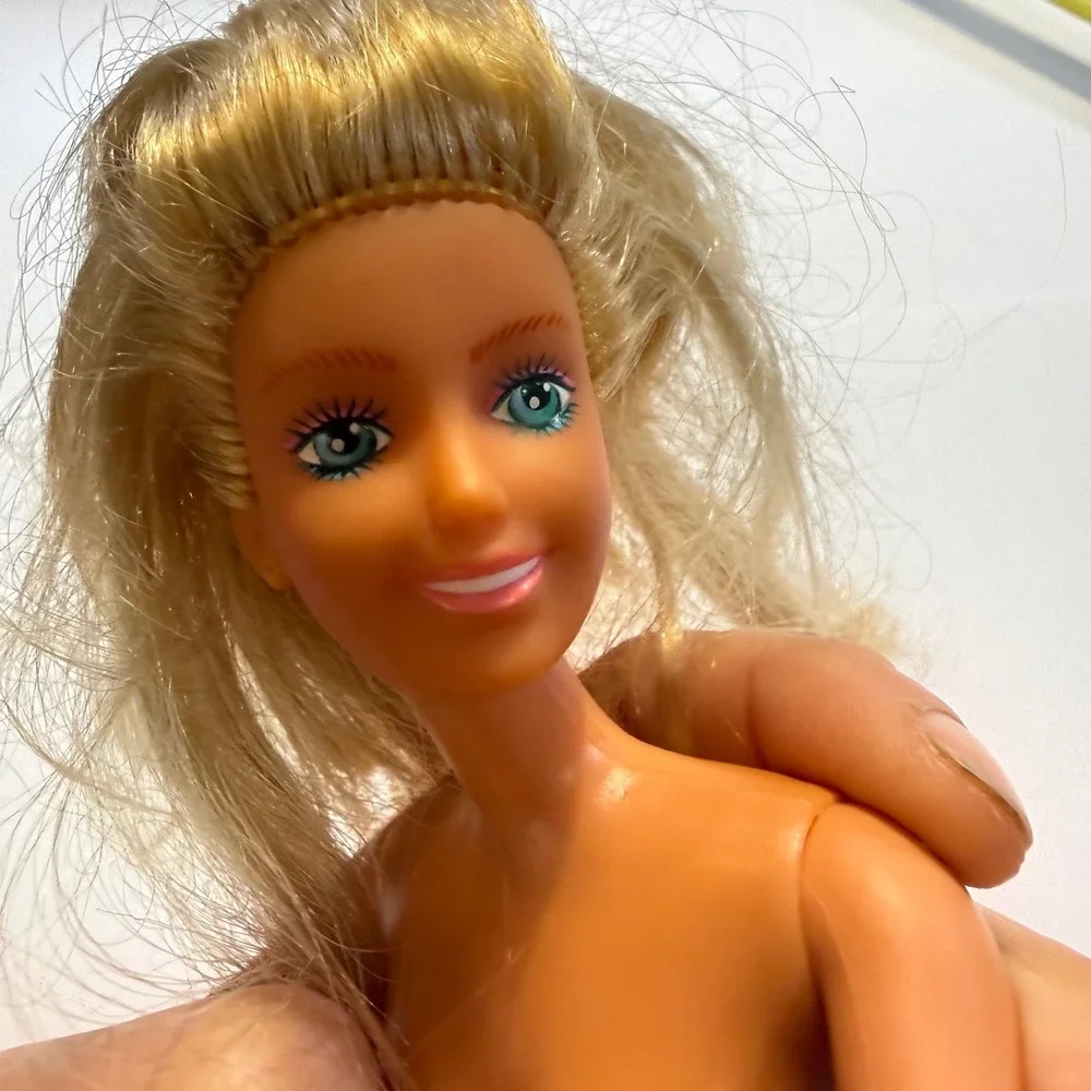 Vintage 1987 Hasbro Blonde Fashion Doll Teal Eyes Nude Body for Customizing